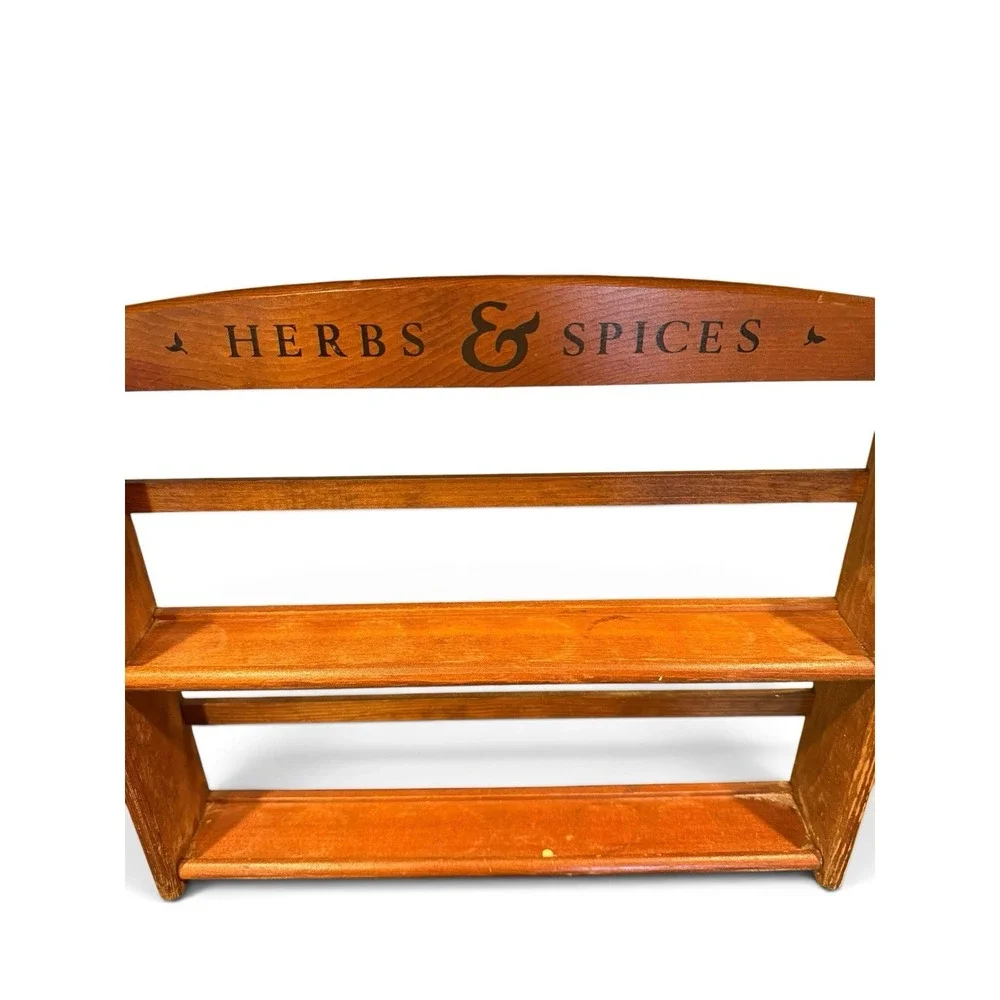 Vintage McCormick Wooden Wall Spice Rack Herbs & Spices Kitchen Shelf Rustic